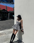 WARDEN EDGE Vintage Gingham Corset Bubble Mini Dress