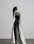 DOINDULGE Spaghetti Strap Panel Maxi Dress