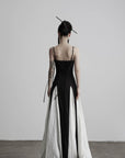 DOINDULGE Spaghetti Strap Panel Maxi Dress