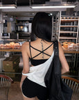 WARDEN EDGE Graphic Tank Top & Strappy Bra Set