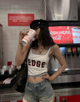 WARDEN EDGE Rhinestone Washed Denim Low-Rise Shorts
