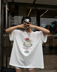 WARDEN EDGE Cherry Sundae Graphic Oversized T-Shirt