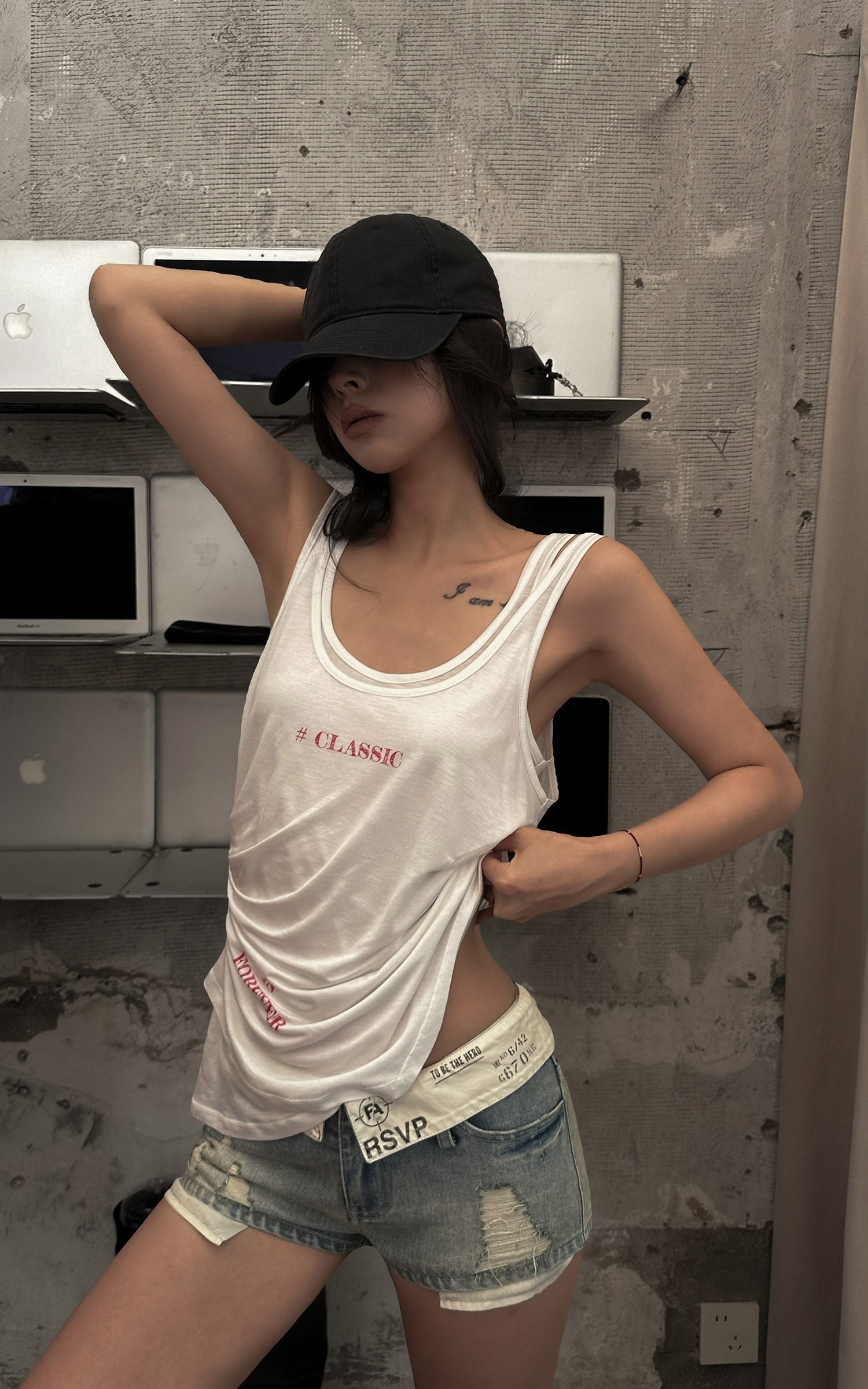 WARDEN EDGE Layered Sheer Tank Top