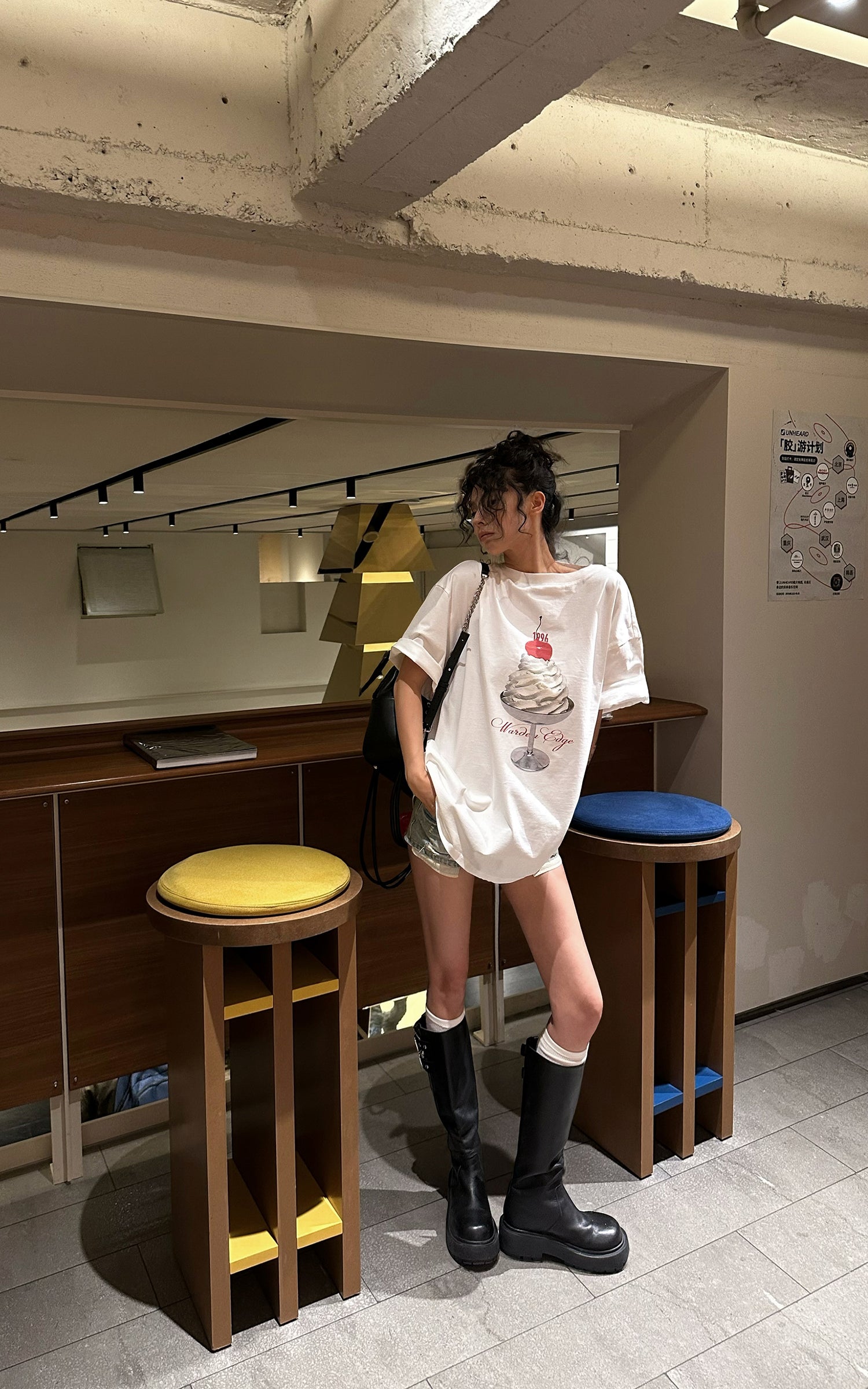 WARDEN EDGE Cherry Sundae Graphic Oversized T-Shirt