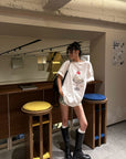 WARDEN EDGE Cherry Sundae Graphic Oversized T-Shirt