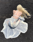 RASE LE SOL Ruffled Open-Waist Mermaid Dress