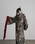 DOINDULGE Butterfly Print Wide Sleeve Maxi Kimono Robe