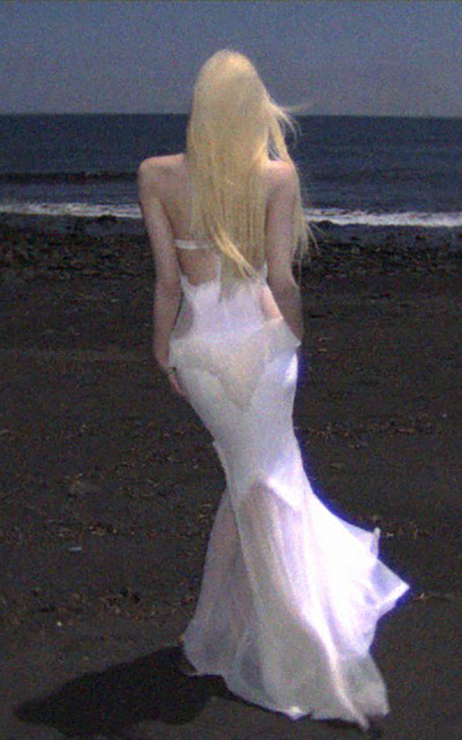 RASE LE SOL Ruffled Open-Waist Mermaid Dress