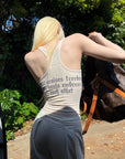 Rase le sol Gothic Letter Mesh Fitted Tank Top