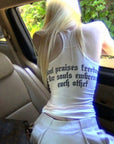 Rase le sol Gothic Letter Mesh Fitted Tank Top