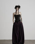 DOINDULGE Strapless Embroidered Fringe Corset Top