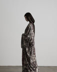 DOINDULGE Butterfly Print Wide Sleeve Maxi Kimono Robe