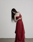 DOINDULGE Scarf Tie Cinched Cami Maxi Dress