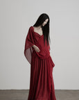 DOINDULGE Scarf Tie Cinched Cami Maxi Dress