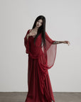 DOINDULGE Scarf Tie Cinched Cami Maxi Dress