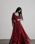 DOINDULGE Scarf Tie Cinched Cami Maxi Dress