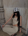 ROVENTE Open-Back Tube Top & Wide-Leg Pants Set