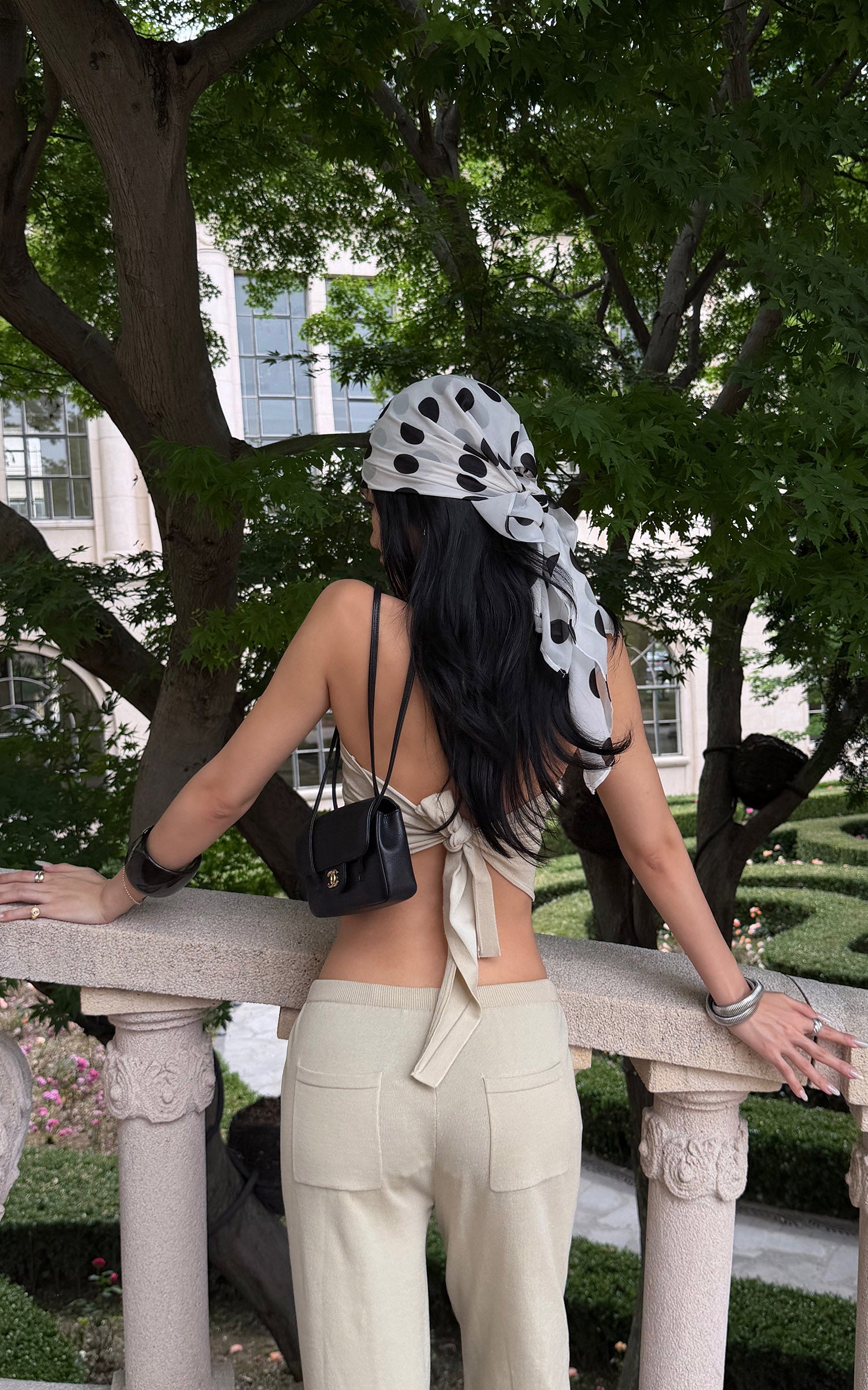 ROVENTE Open-Back Tube Top &amp; Wide-Leg Pants Set
