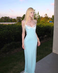 Rase le sol Lace-Trim Open Back Maxi Dress