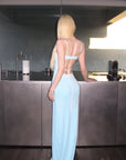Rase le sol Lace-Trim Open Back Maxi Dress
