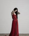 DOINDULGE Scarf Tie Cinched Cami Maxi Dress