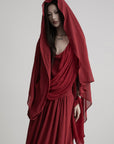 DOINDULGE Scarf Tie Cinched Cami Maxi Dress