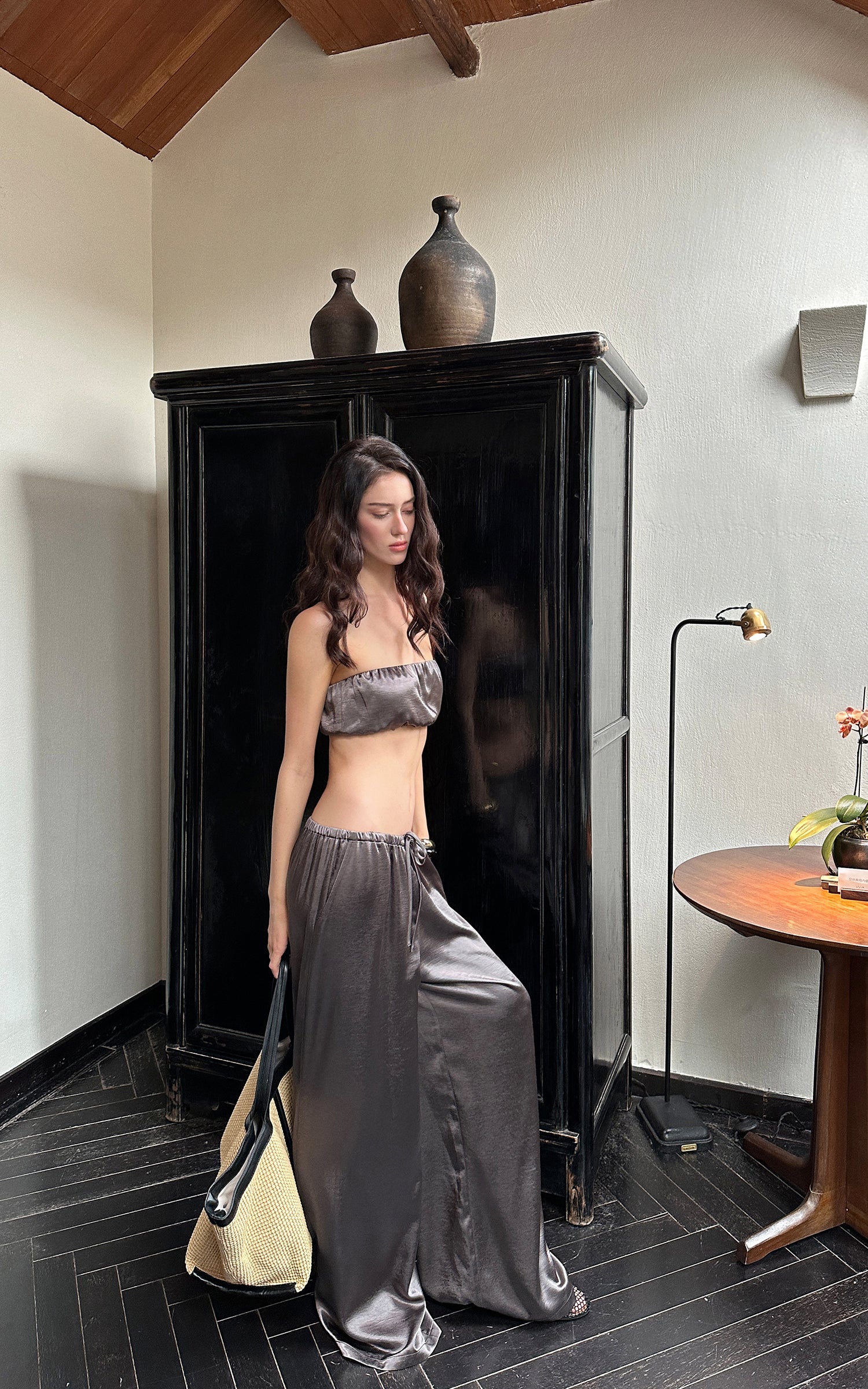 0122stepll Ensemble Haut Bandeau &amp; Pantalon Large