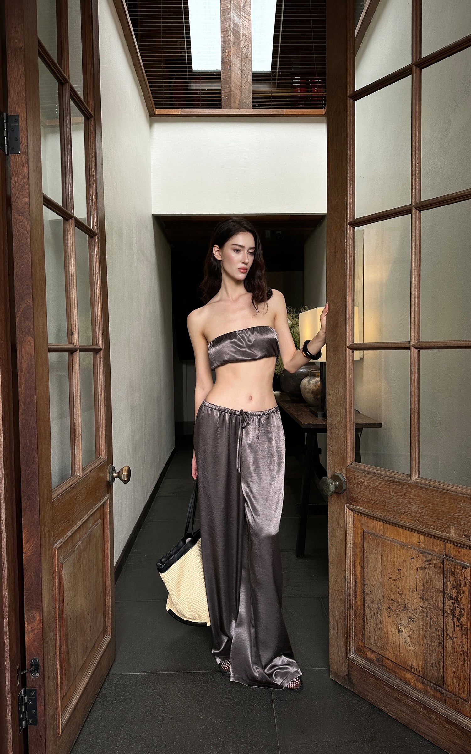 0122stepll Ensemble Haut Bandeau &amp; Pantalon Large