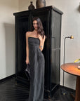 0122stepll Strapless Draped Cut-Out Maxi Dress