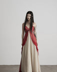 DOINDULGE V-Neck Sheer Layered Maxi Dress