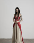 DOINDULGE V-Neck Sheer Layered Maxi Dress