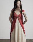DOINDULGE V-Neck Sheer Layered Maxi Dress