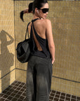 ROVENTE Distressed Washed Wide-Leg Denim Pants
