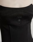 DOINDULGE Strapless Embroidered Fringe Corset Top