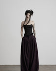 DOINDULGE Strapless Embroidered Fringe Corset Top