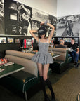 WARDEN EDGE Vintage Gingham Corset Bubble Mini Dress