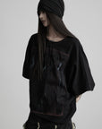 DOINDULGE Oversized Graphic Batwing Sleeve T-Shirt