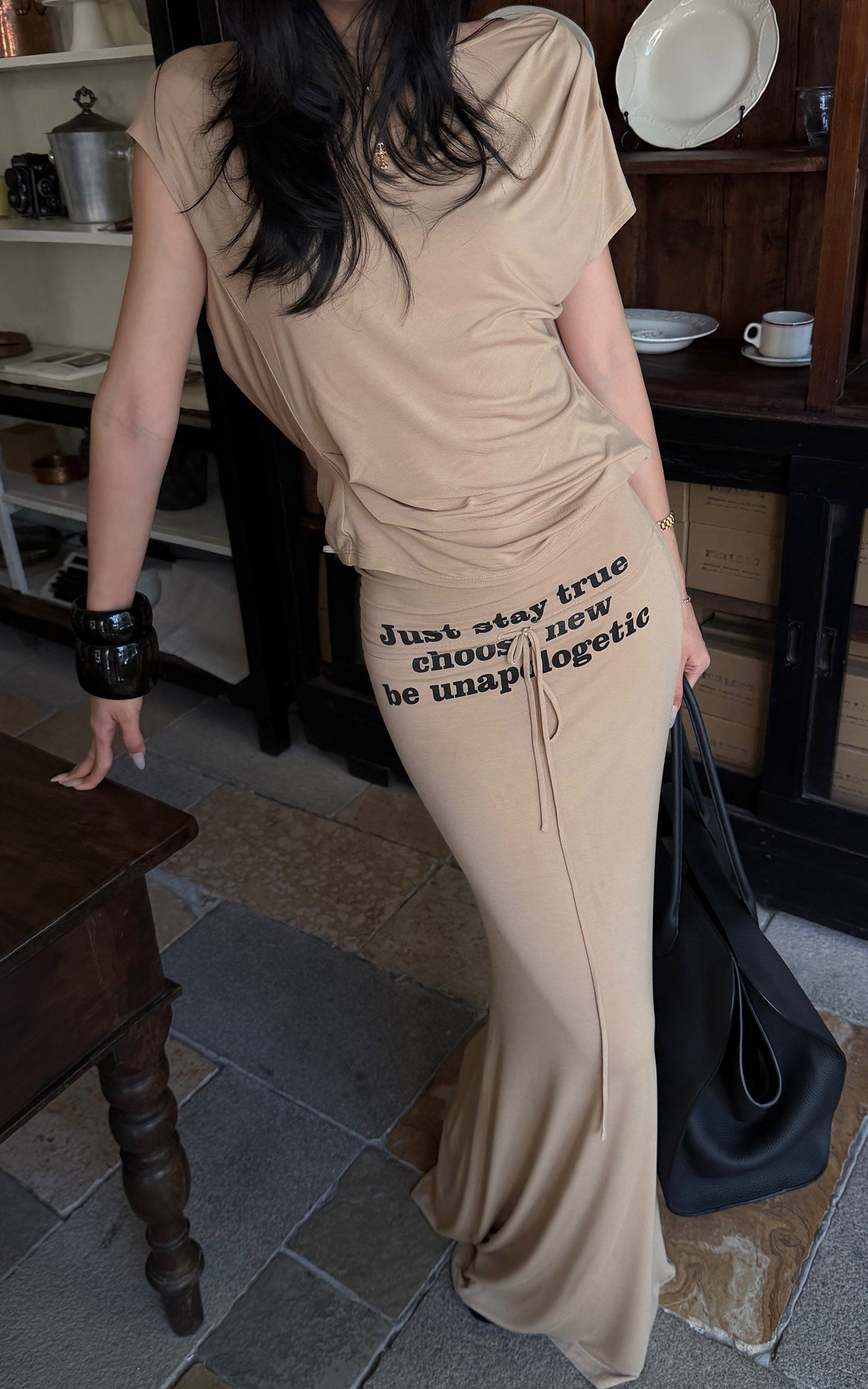 ROVENTE Statement Waist Maxi Skirt