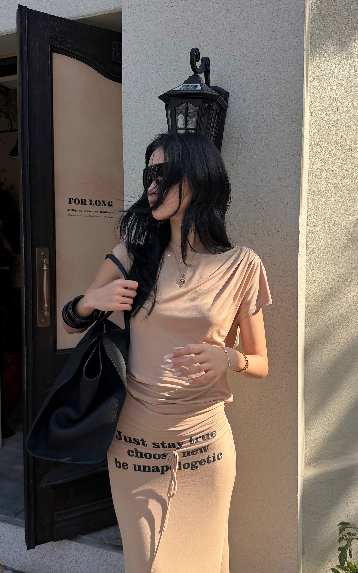 ROVENTE Statement Waist Maxi Skirt