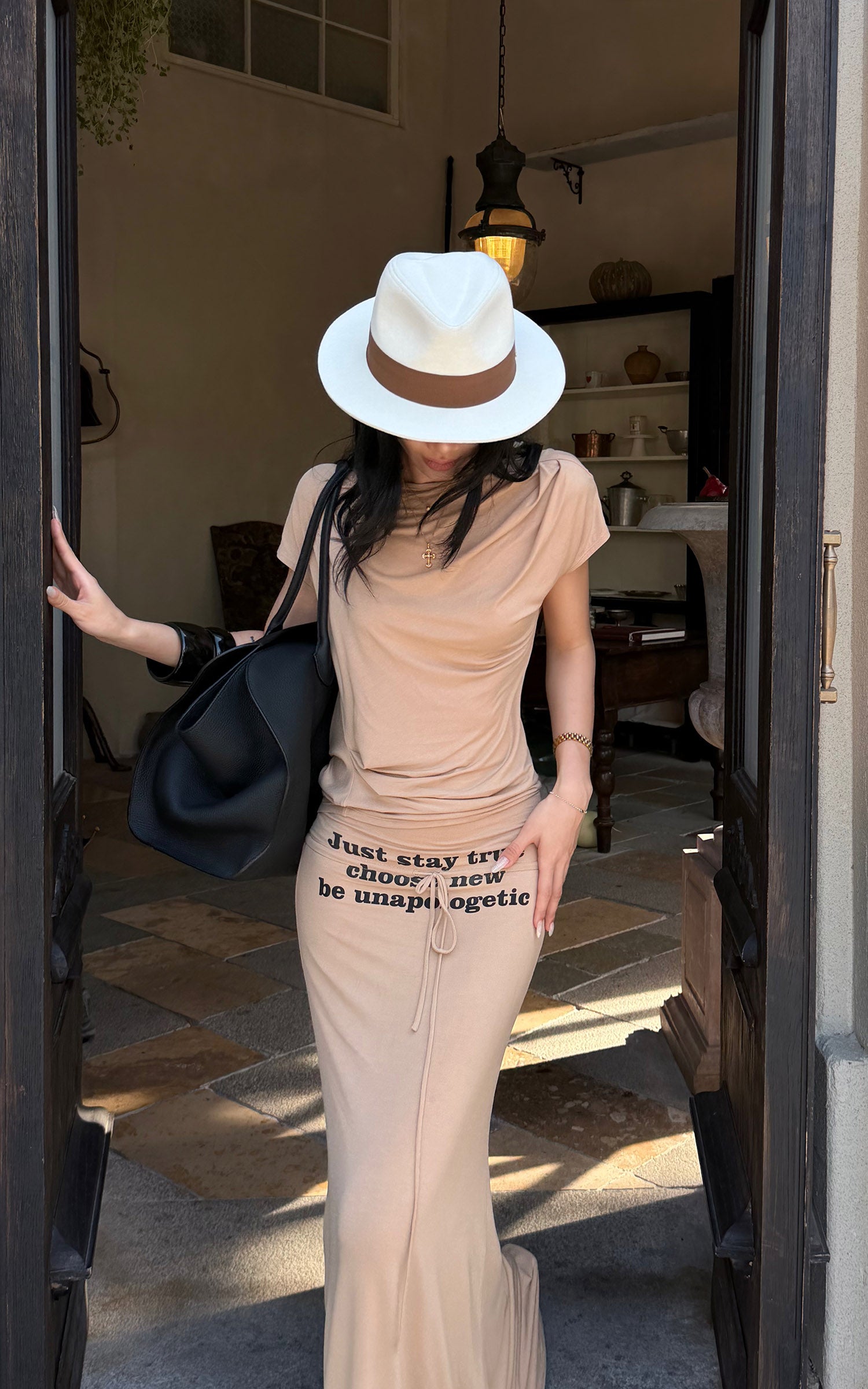 ROVENTE Statement Waist Maxi Skirt