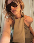 0122stepll Double-Breasted Halter Asymmetric Top