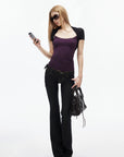 IAMXIAA Low-Rise Dark Wash Flare Jeans