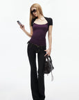 IAMXIAA Soft Stretch Lace Detail Fitted Cami Top