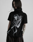 DOINDULGE High Stretch Ribbed Graphic T-Shirt