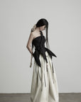DOINDULGE One-Shoulder Asymmetric Sculptural Corset Top
