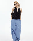 IAMXIAA Adjustable Hem Balloon Wide-Leg Pants