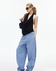 IAMXIAA バックレスドレープハルターニットトップ
