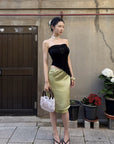 Hydrae Rhinestone Rose Satin Mini Handbag with Sculptural Wooden Ring Handles