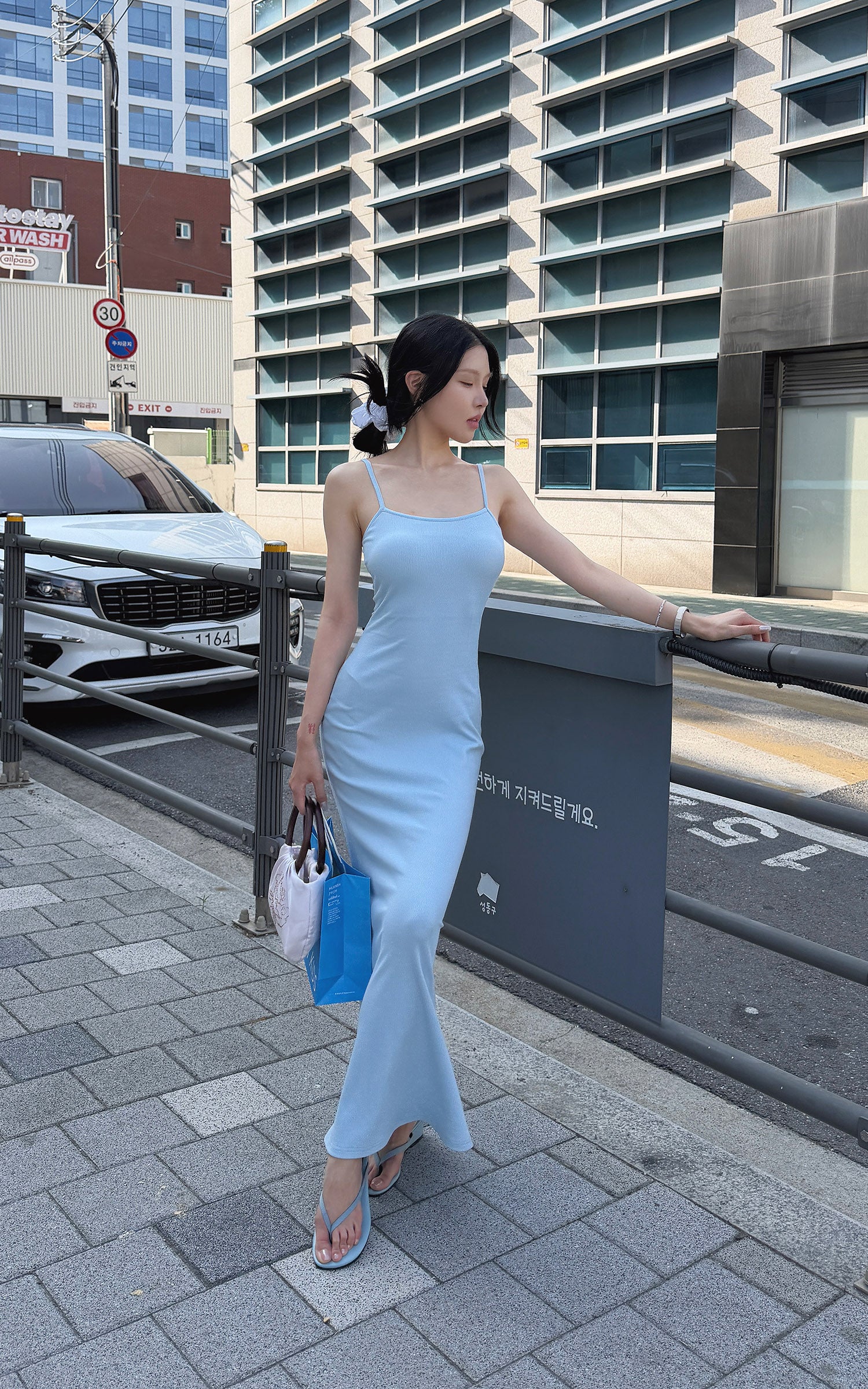 Hydrae Ribbed Spaghetti Strap Bodycon Maxi Dress