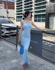 Hydrae Ribbed Spaghetti Strap Bodycon Maxi Dress